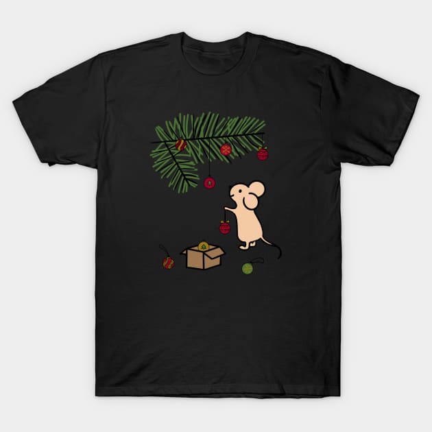 Christmas Mouse T-Shirt by Carries Design 